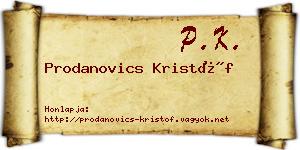 Prodanovics Kristóf névjegykártya